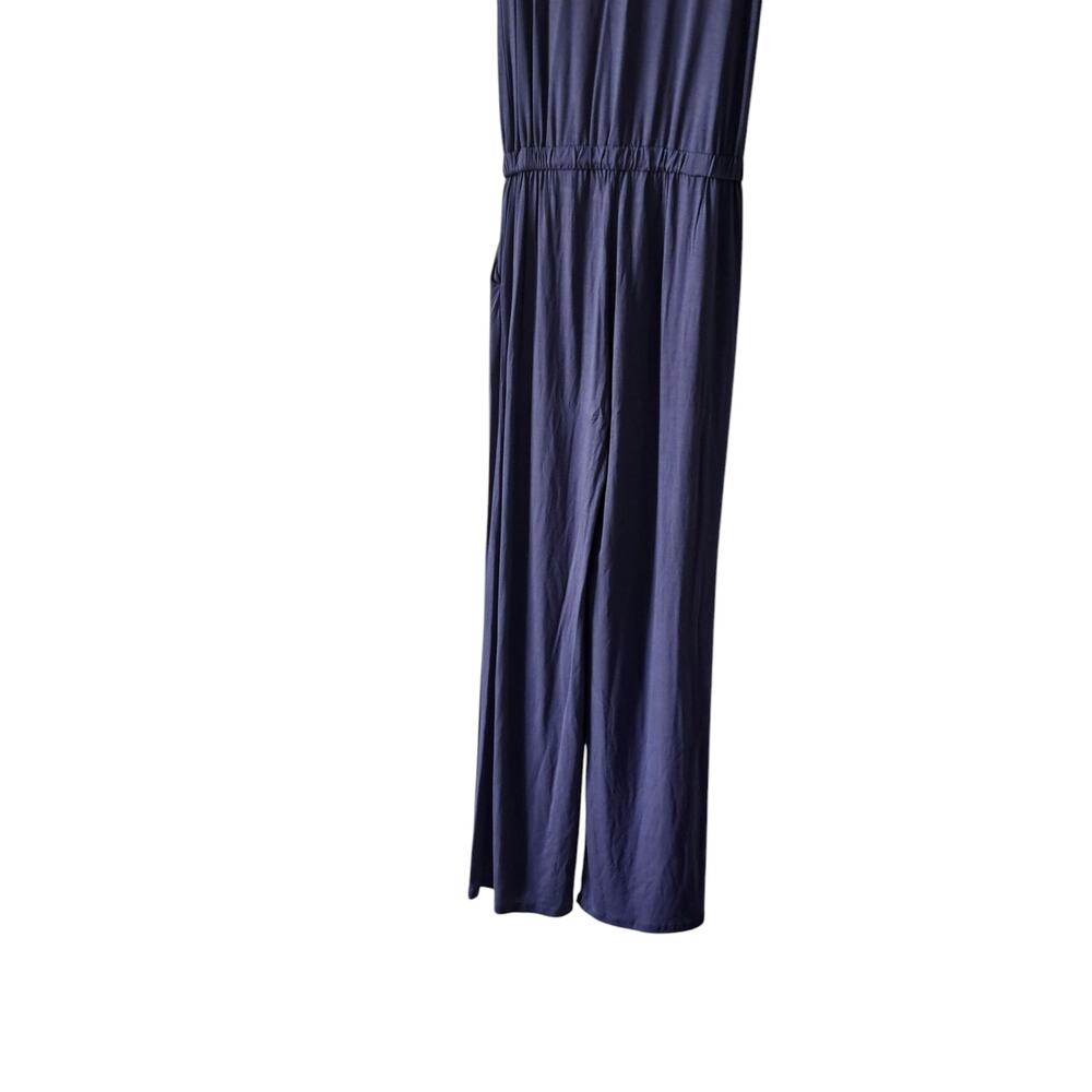 12PM by Mon Ami Periwinkle Blue Wide Leg Jumpsuit Small NWOT Soft Stretch Lounge - Picture 12 of 14